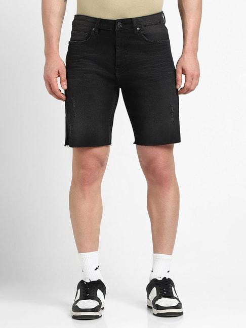 forever-21-black-regular-fit-denim-shorts