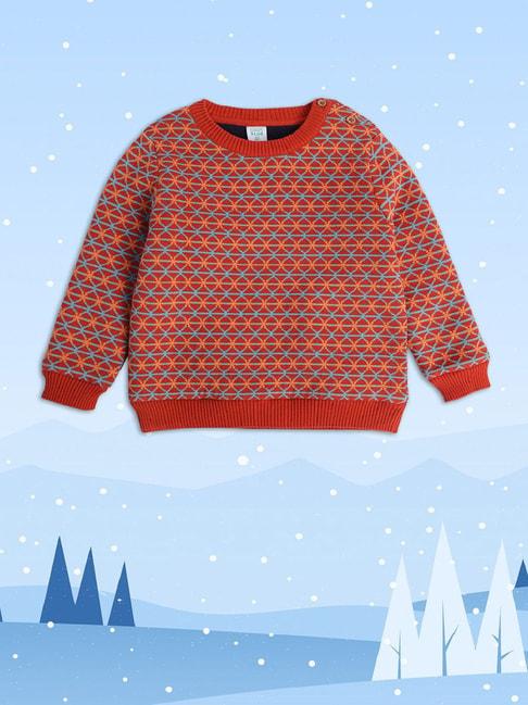 miniklub-kids-orange-printed-full-sleeves-sweater