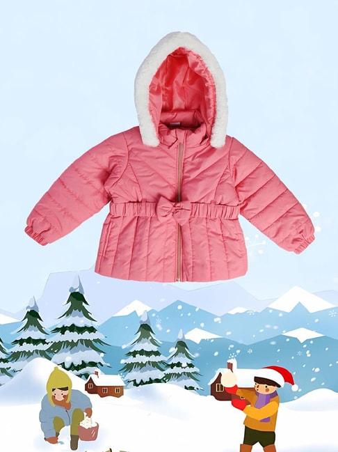 MINIKLUB Kids Pink Solid Full Sleeves Jacket