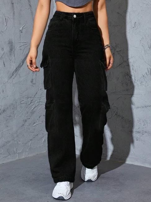 broadstar-black-denim-relaxed-fit-high-rise-cargo-jeans