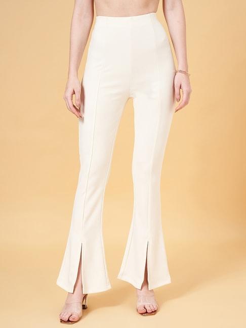 Honey by Pantaloons Off-White High Rise Trousers