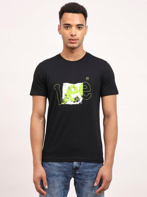 Lee Black Slim Fit Graphic Print Crew T-Shirt