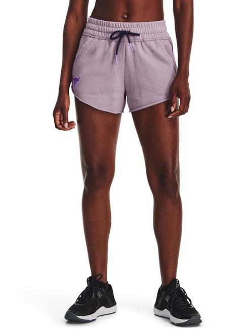 UNDER ARMOUR Purple Cotton Mid Rise Sports Shorts