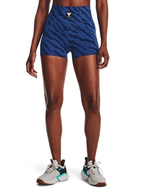 UNDER ARMOUR Blue Printed Mid Rise Sports Shorts