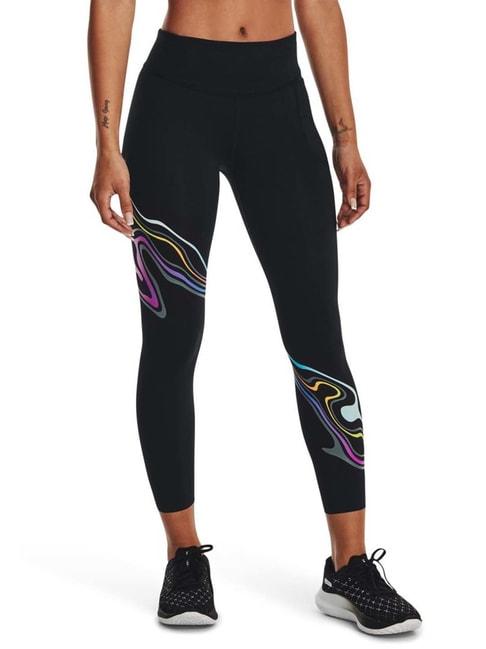 UNDER ARMOUR Black Printed Sports Tights