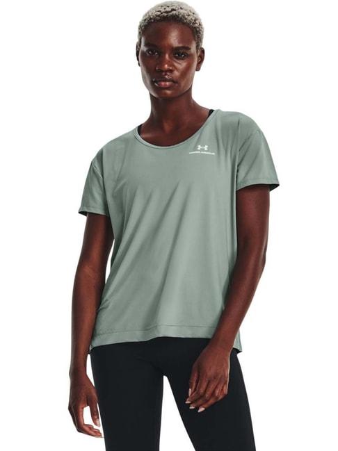 UNDER ARMOUR Green Logo Print Sports T-Shirt