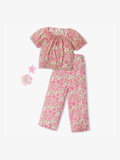 Ed-a-Mamma Kids Multicolor Floral Print Top with Trousers