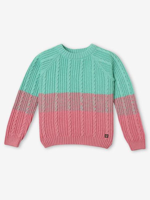 Ed-a-Mamma Kids Multicolor Self Design Full Sleeves Sweater