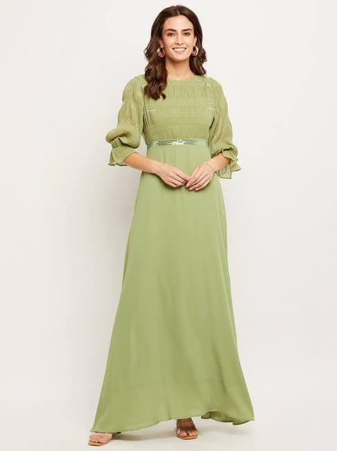 madame-green-slim-fit-maxi-dress