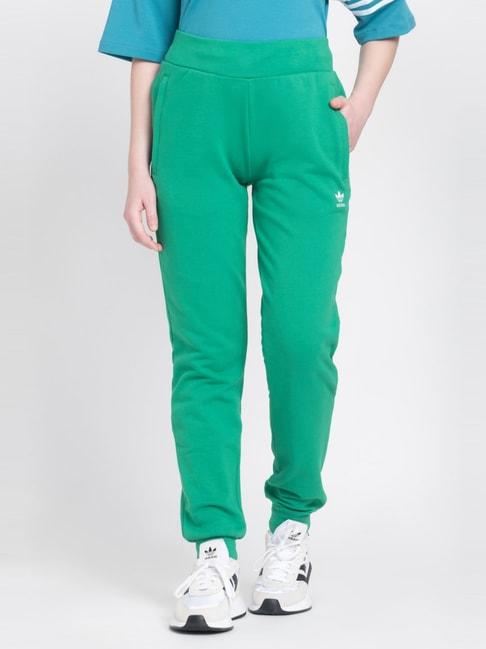 adidas-originals-green-cotton-logo-print-joggers