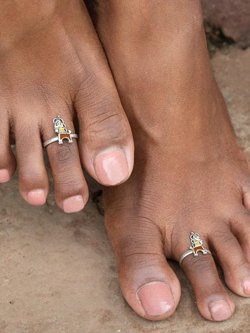 Shaya 92.5 Sterling Silver Ashwa Casual Toe-ring for Women