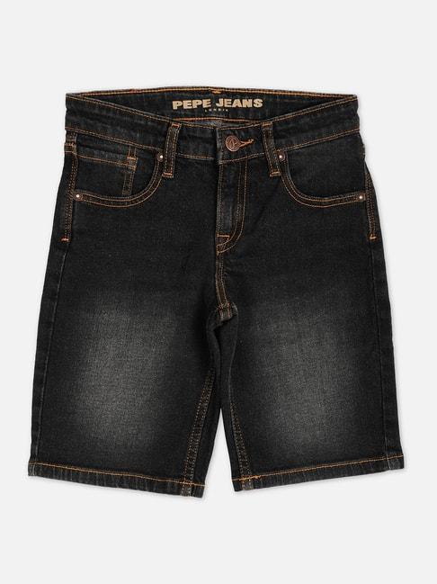 Pepe Jeans Kids Charcoal Black Solid Shorts