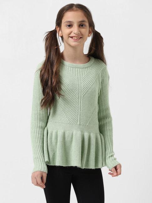 vero-moda-girl-green-self-design-full-sleeves-sweater
