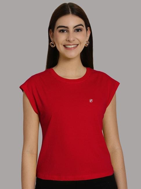 friskers-red-slim-fit-sports-t-shirt