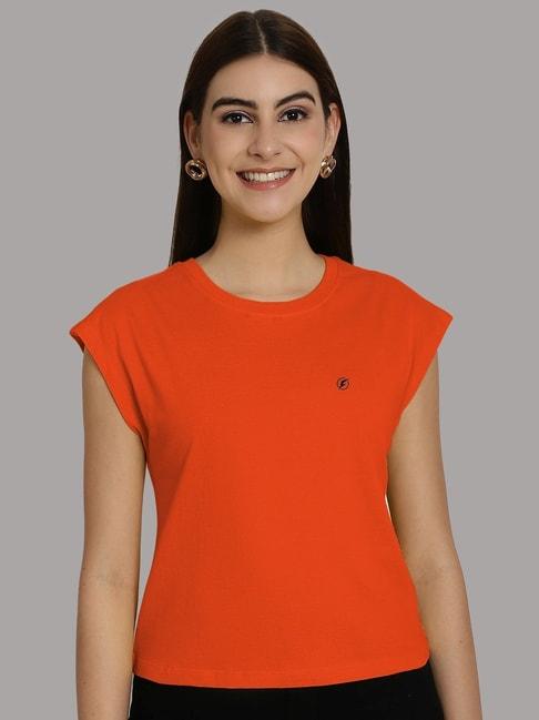 friskers-orange-slim-fit-sports-t-shirt