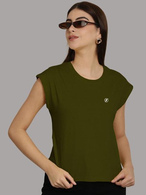 friskers-olive-green-slim-fit-sports-t-shirt