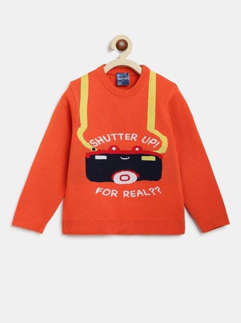 nauti-nati-kids-orange-&-black-printed-full-sleeves-sweater