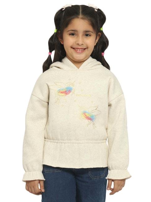 Nauti Nati Kids Off-White Embroidered Full Sleeves Sweatshirt