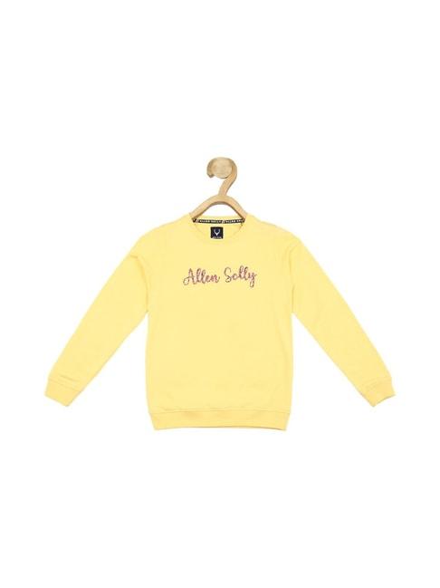Allen Solly Junior Yellow Embellished Full Sleeves Sweatshirt
