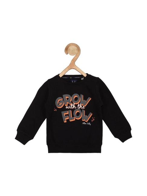 Allen Solly Junior Black Graphic Print Full Sleeves Sweatshirt