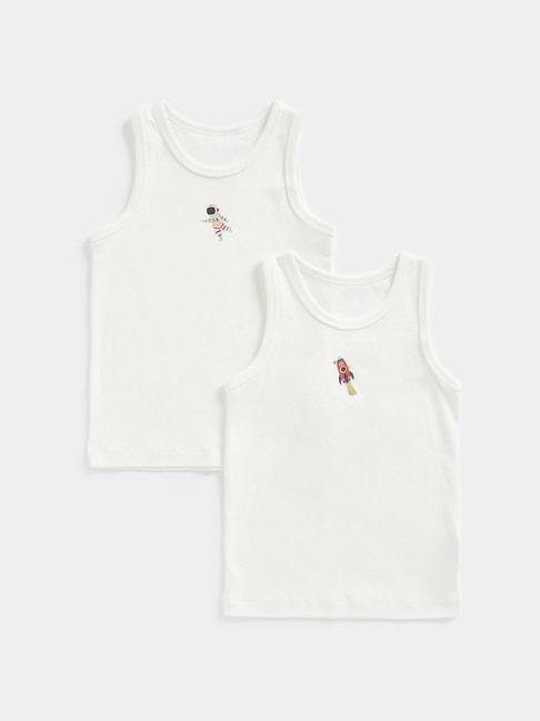 Mothercare Kids White Solid Vest (Pack Of 2)