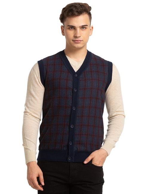 ColorPlus Navy Classic Fit Check Cardigan