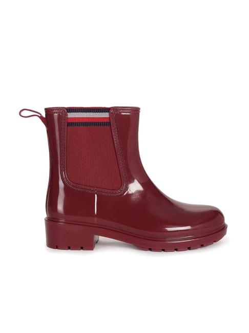 tommy-hilfiger-women's-red-chelsea-boots