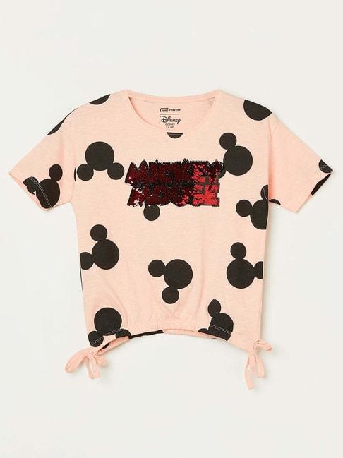 Fame Forever by Lifestyle Kids Peach Cotton Printed Tee