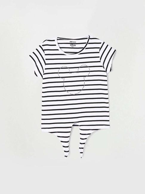 Fame Forever by Lifestyle Kids Black & White Cotton Striped Tee (Pack of 2)