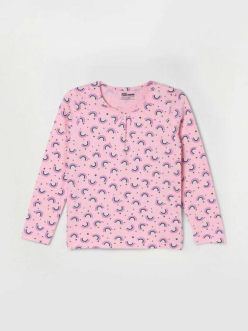 Fame Forever by Lifestyle Kids Pink Cotton Printed Full Sleeves Tee