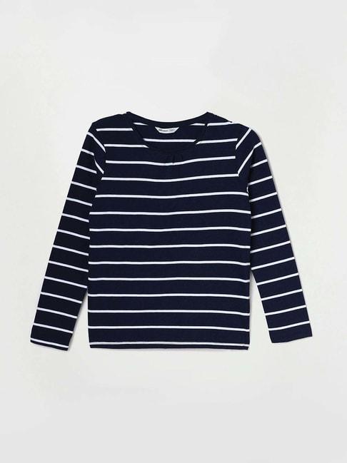 fame-forever-by-lifestyle-kids-navy-cotton-striped-full-sleeves-tee