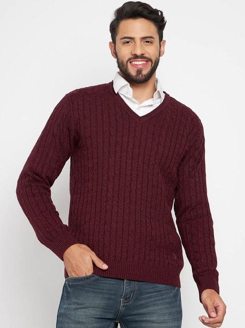 duke-wine-red-regular-fit-self-pattern-sweater