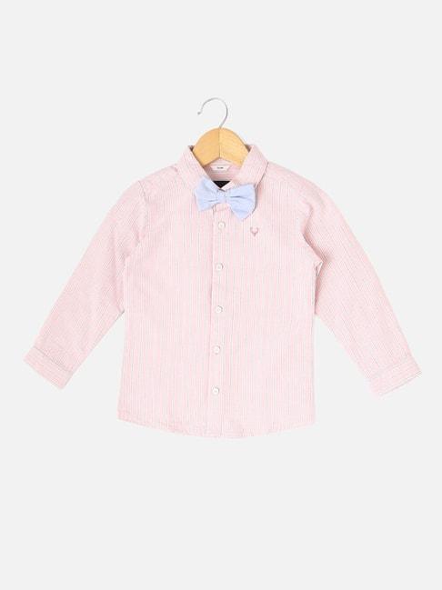 Allen Solly Junior Light Pink Striped Shirt with Bow