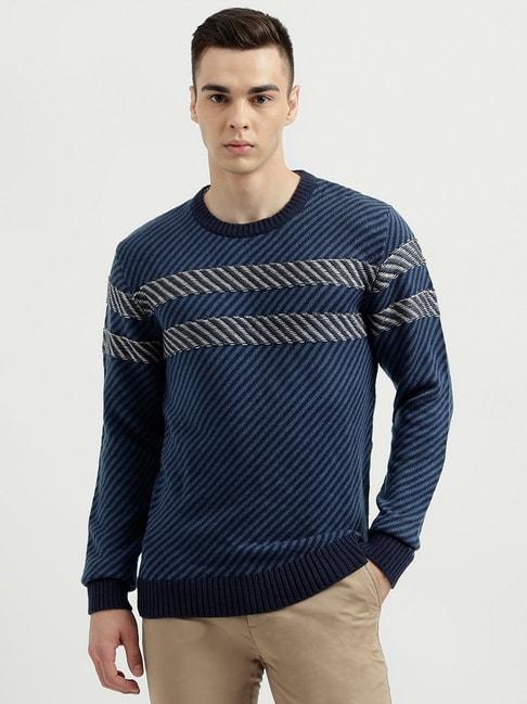 United Colors of Benetton Blue Regular Fit Round Neck Sweater