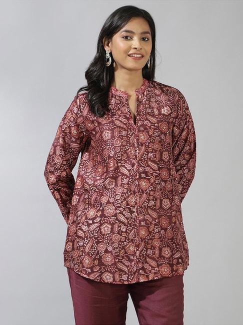 fabindia-maroon-printed-tunic