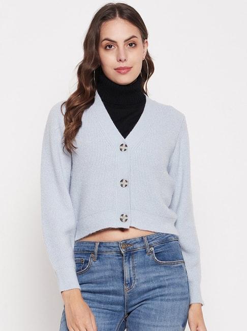 madame-light-blue-regular-fit-sweater