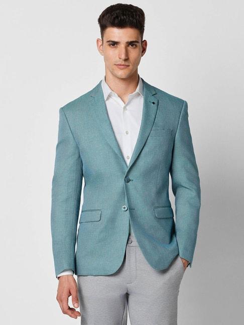 van-heusen-blue-cotton-linen-slim-fit-texture-blazer