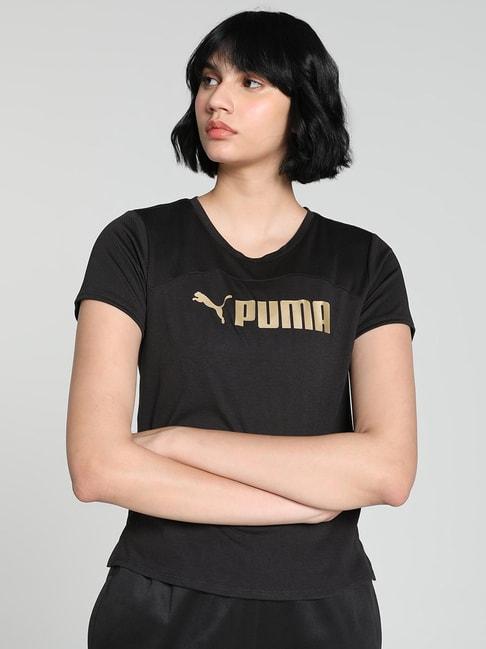Puma Black Printed Sports T-Shirt