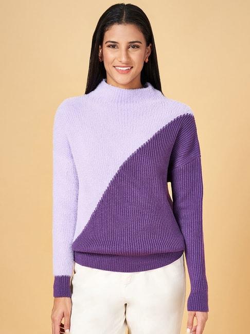 Honey by Pantaloons Purple Color-Block Sweater