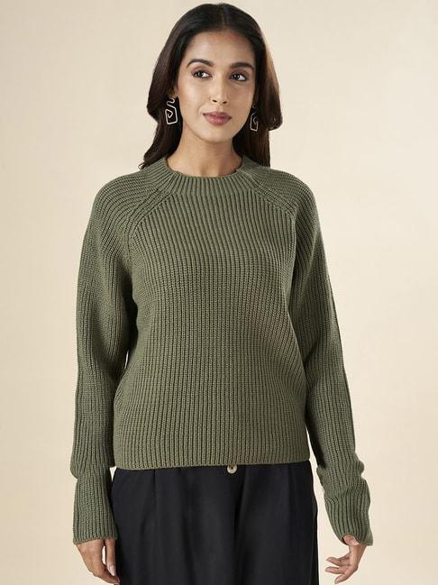 akkriti-by-pantaloons-green-regular-fit-sweater