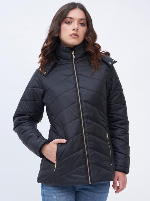 okane-black-regular-fit-hooded-jacket