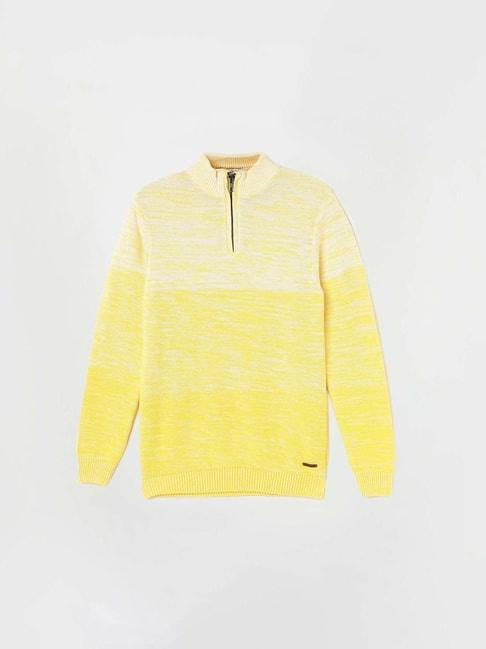 fame-forever-by-lifestyle-kids-yellow-cotton-self-pattern-full-sleeves-sweater