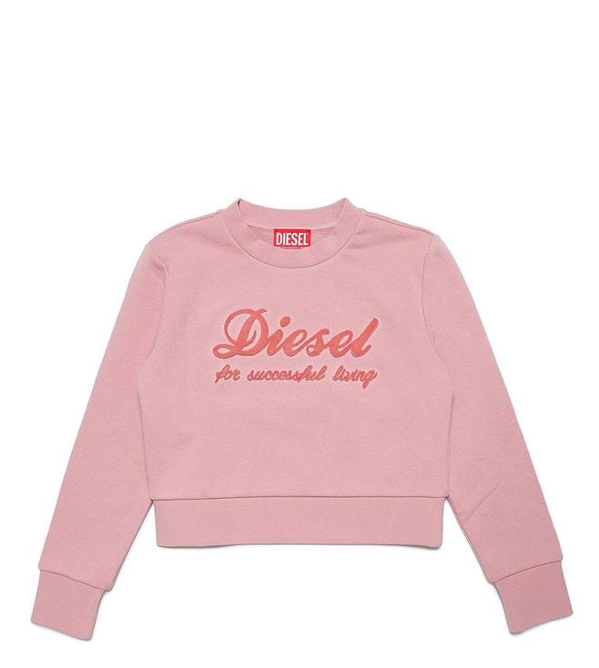 Diesel Kids Pink Logo Comfort Fit Sweatshirt