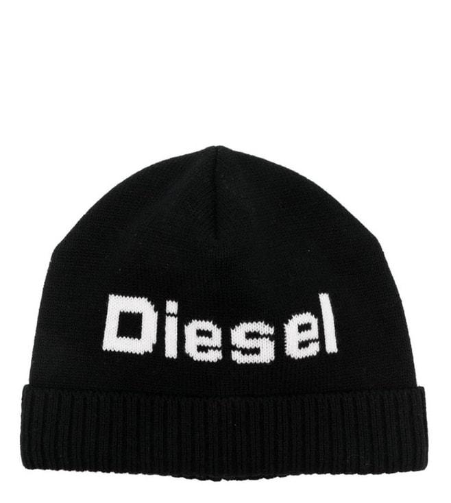 Diesel Kids Black Logo Beanie Cap (12-16 Year)