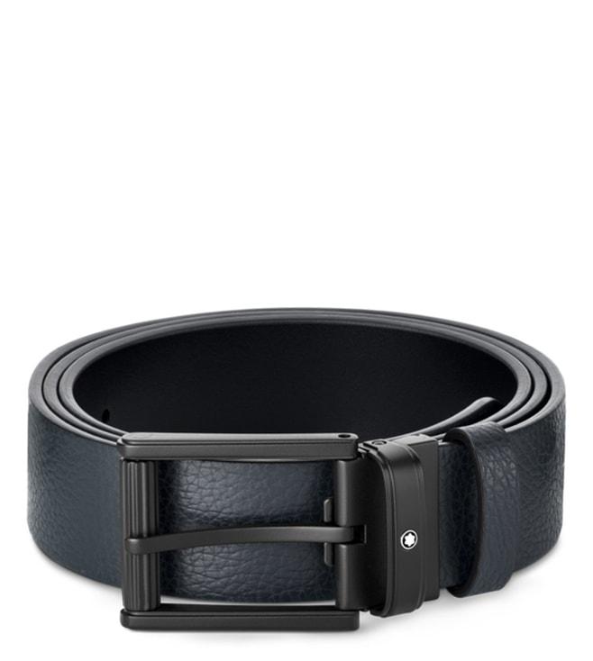 Montblanc Black & Blue Reversible Leather Belt