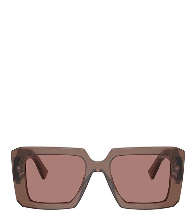 Prada 0PR23YS17O60B51 Brown UV Protected Square Sunglasses for Women