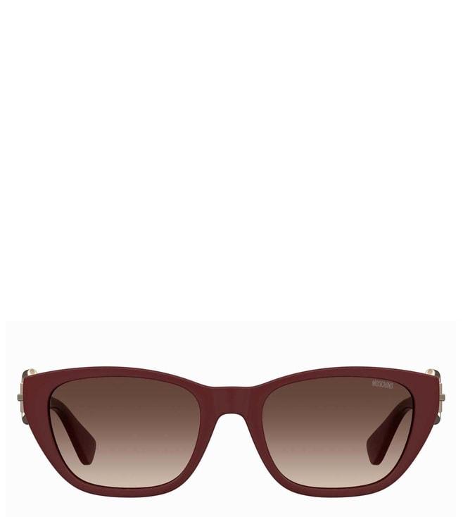 Moschino 205412LHF55HA Brown Rectangular Sunglasses for Women