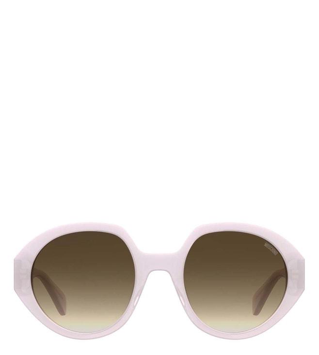 Moschino 20471435J53HA Brown Round Sunglasses for Women