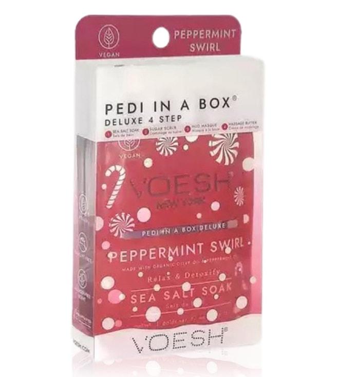 VOESH Peppermint Swirl Pedi In a Box Deluxe 4 Step Kit