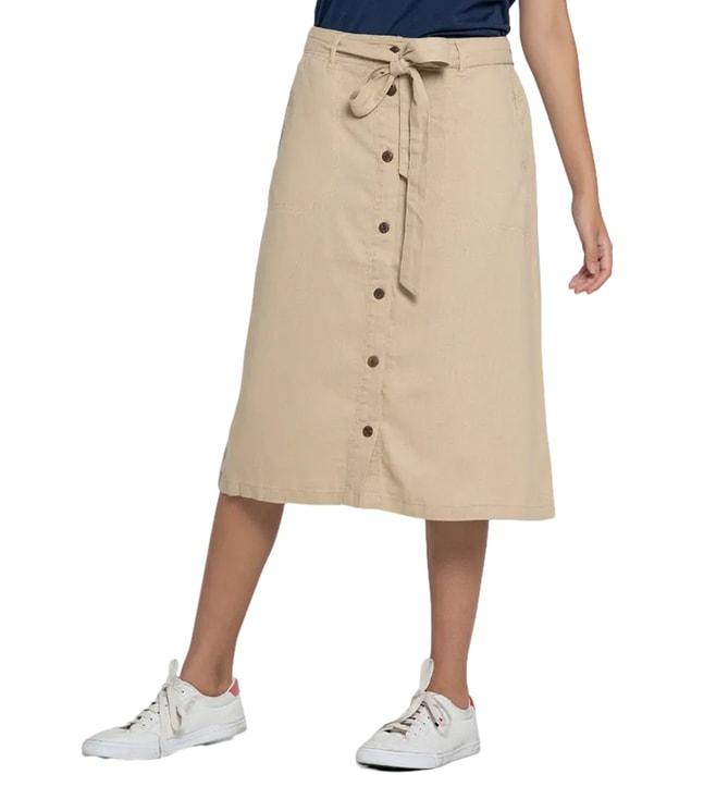 b.-copenhagen-beige-relaxed-fit-skirts